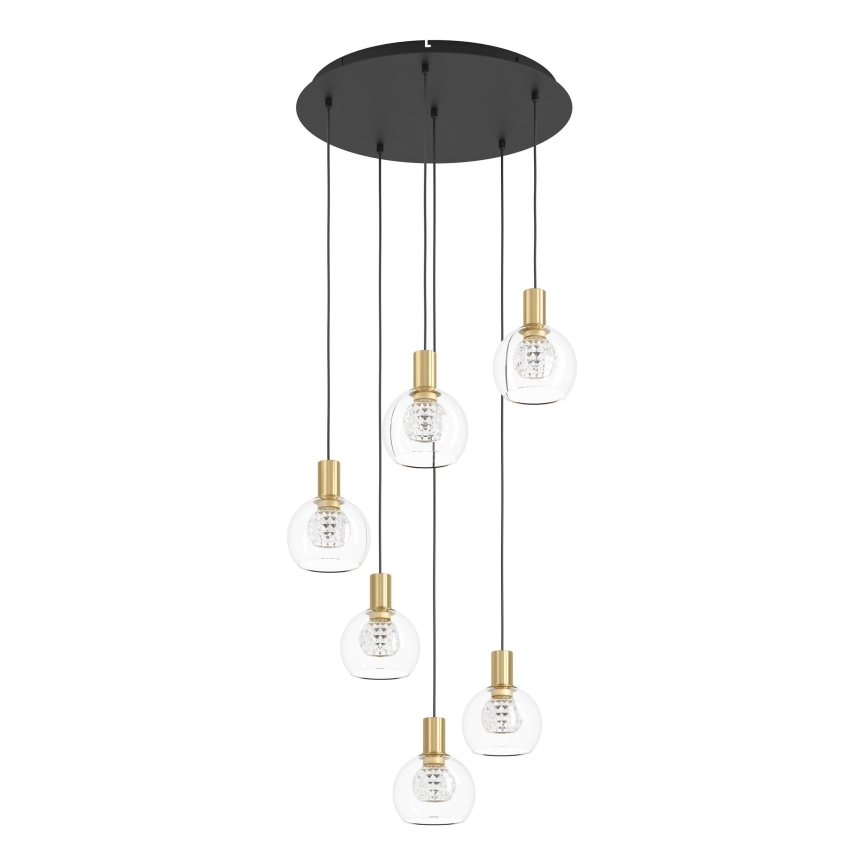 Eglo 390279 - LED Prigušivi luster na sajli 6xLED/5,4W/230V 3000K pr. 54 cm zlatna