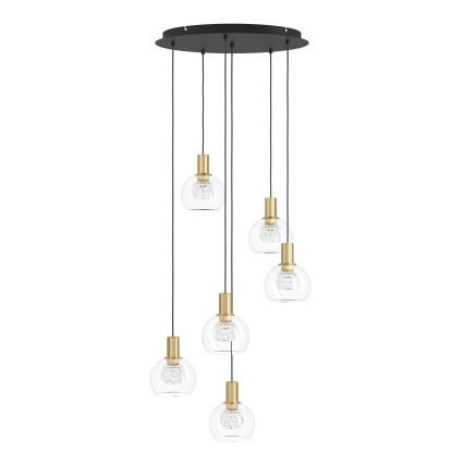 Eglo 390279 - LED Prigušivi luster na sajli 6xLED/5,4W/230V 3000K pr. 54 cm zlatna