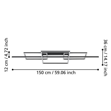 Eglo - LED Prigušivi nadgradni luster LED/34,5W/230V 3000K crno