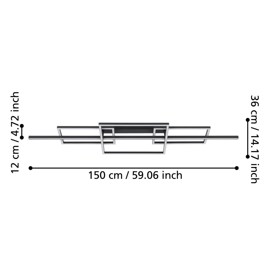 Eglo - LED Prigušivi nadgradni luster LED/34,5W/230V 3000K crno