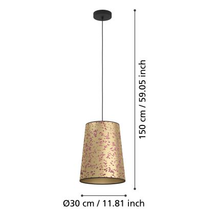 Eglo - Luster na sajli 1xE27/25W/230V zlatna/roze