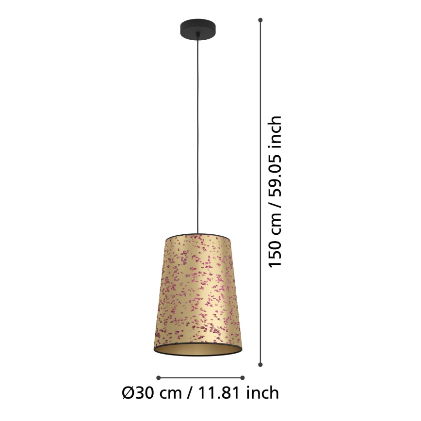 Eglo - Luster na sajli 1xE27/25W/230V zlatna/roze
