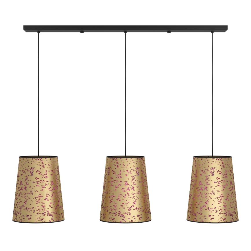 Eglo - Luster na sajli 3xE27/25W/230V zlatna/roze