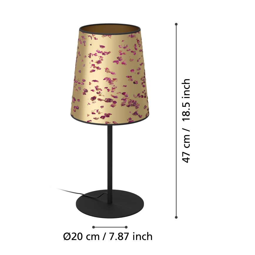 Eglo - Stona lampa 1xE27/25W/230V zlatna/roze