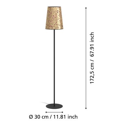 Eglo - Podna lampa 1xE27/25W/230V zlatna/roze
