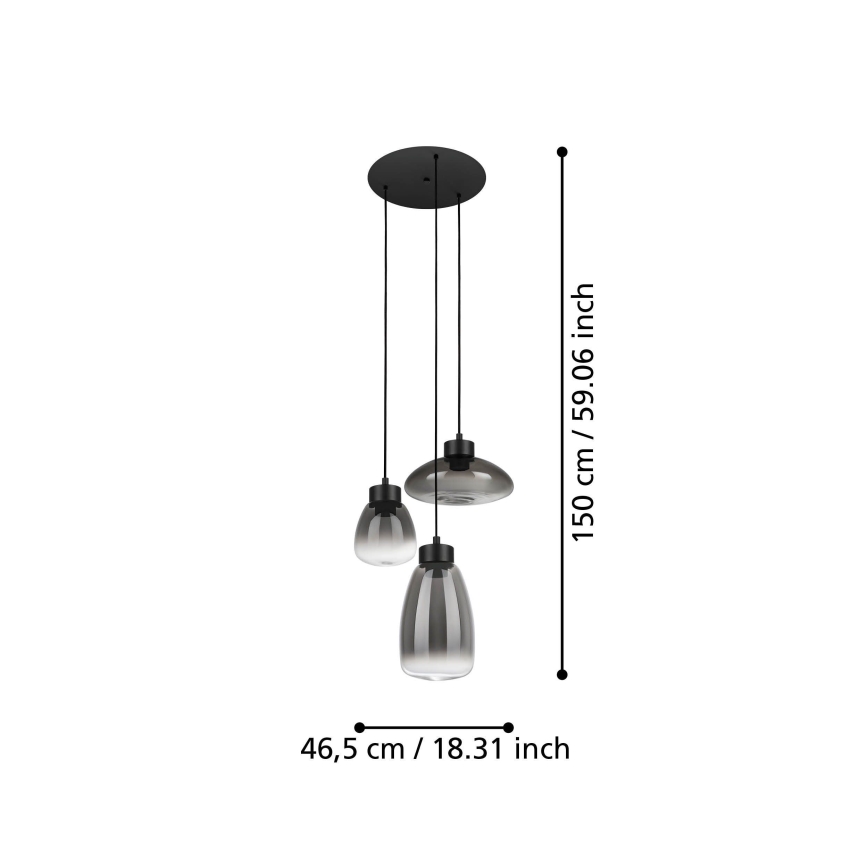 Eglo - LED Prigušivi luster na sajli 3xLED/5,4W/230V 2700K dimno