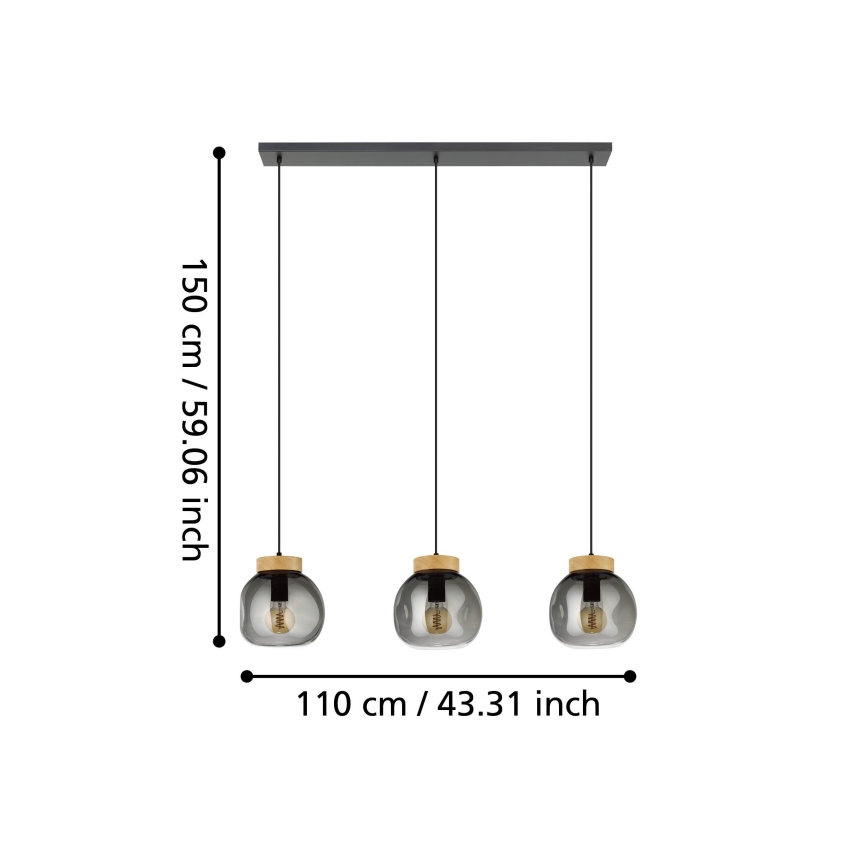Eglo - Luster na sajli 3xE27/40W/230V dimno