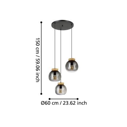 Eglo - Luster na sajli 3xE27/40W/230V dimno