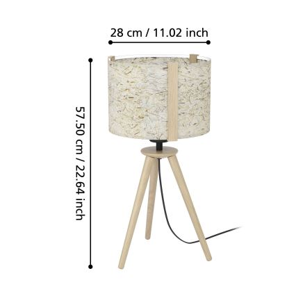 Eglo - Stona lampa 1xE27/25W/230V bež
