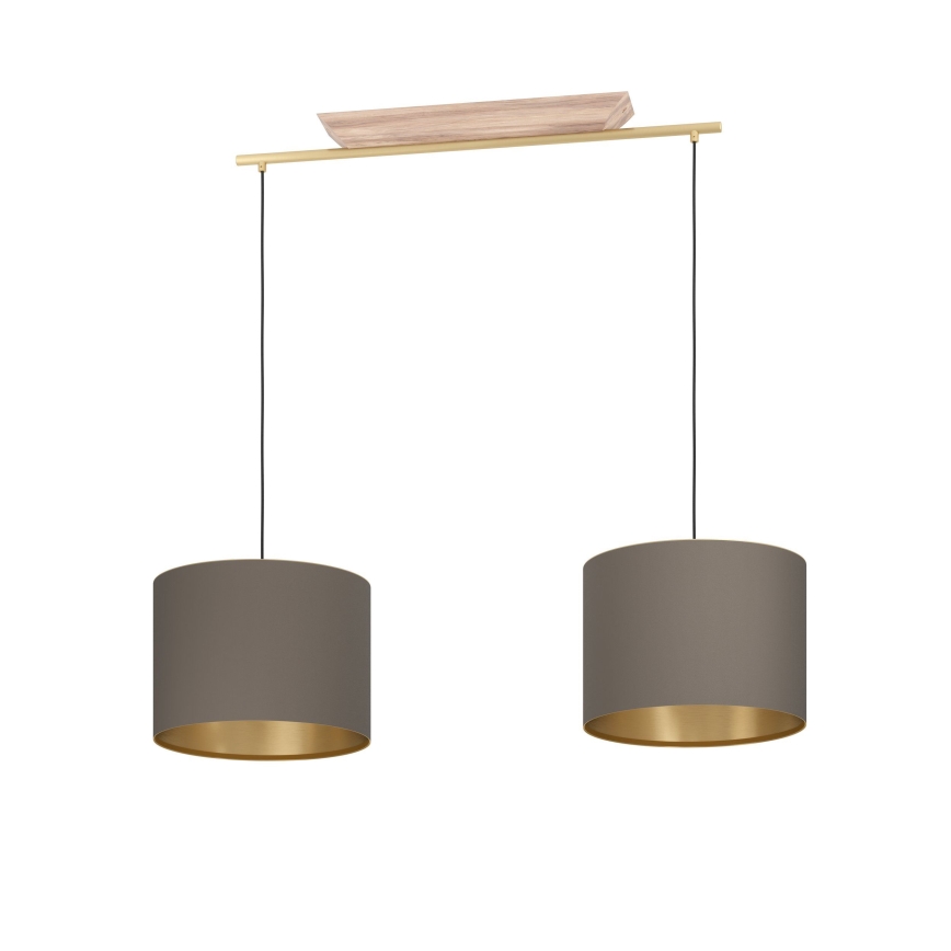 Eglo - Luster na sajli 2xE27/40W/230V braon/zlatna