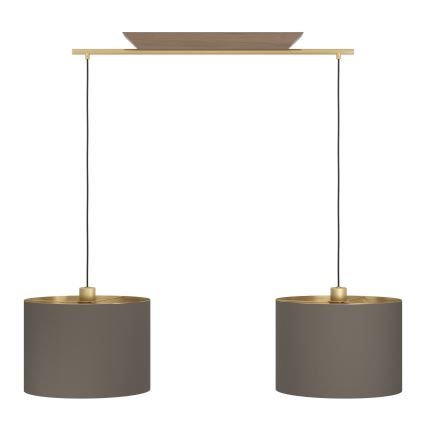 Eglo - Luster na sajli 2xE27/40W/230V braon/zlatna