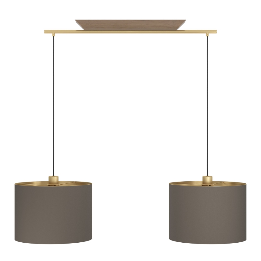 Eglo - Luster na sajli 2xE27/40W/230V braon/zlatna