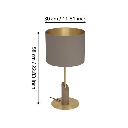 Eglo - Stona lampa 1xE27/40W/230V braon/zlatna
