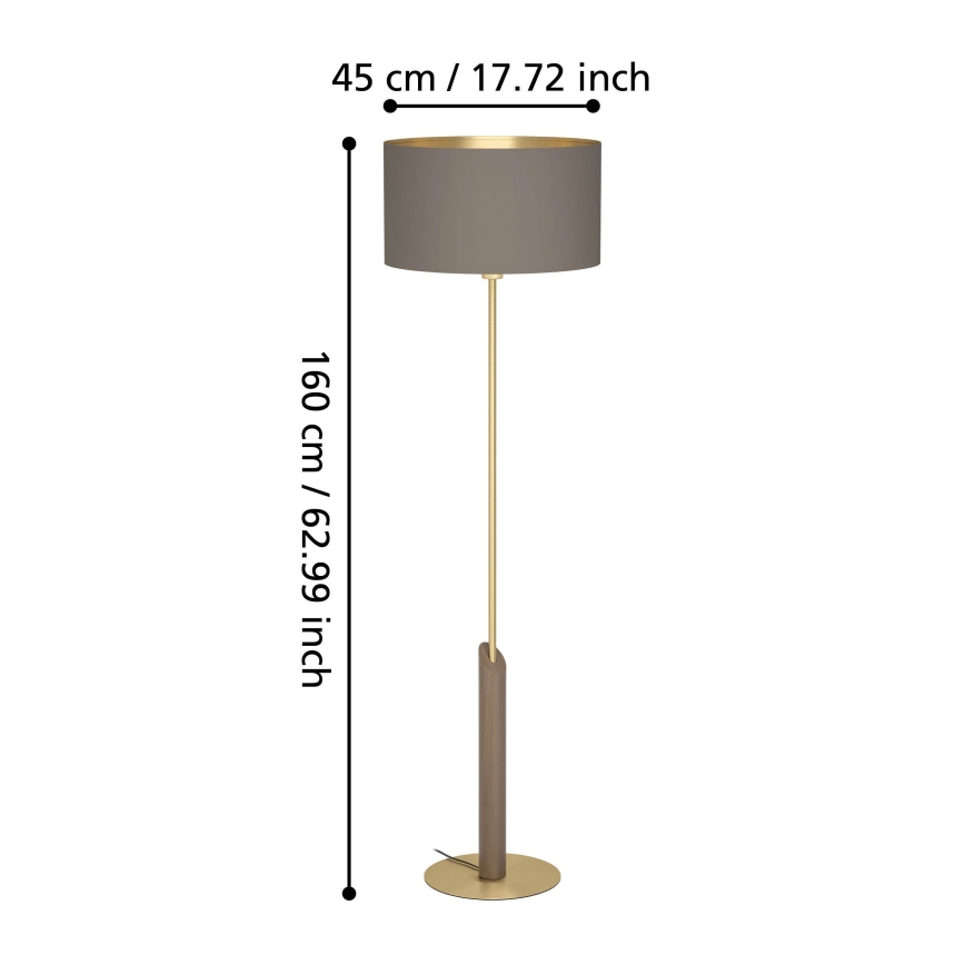 Eglo - Podna lampa 1xE27/40W/230V braon/zlatna