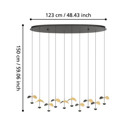 Eglo - LED Prigušivi luster na sajli 10xLED/2,3W/230V 3000K