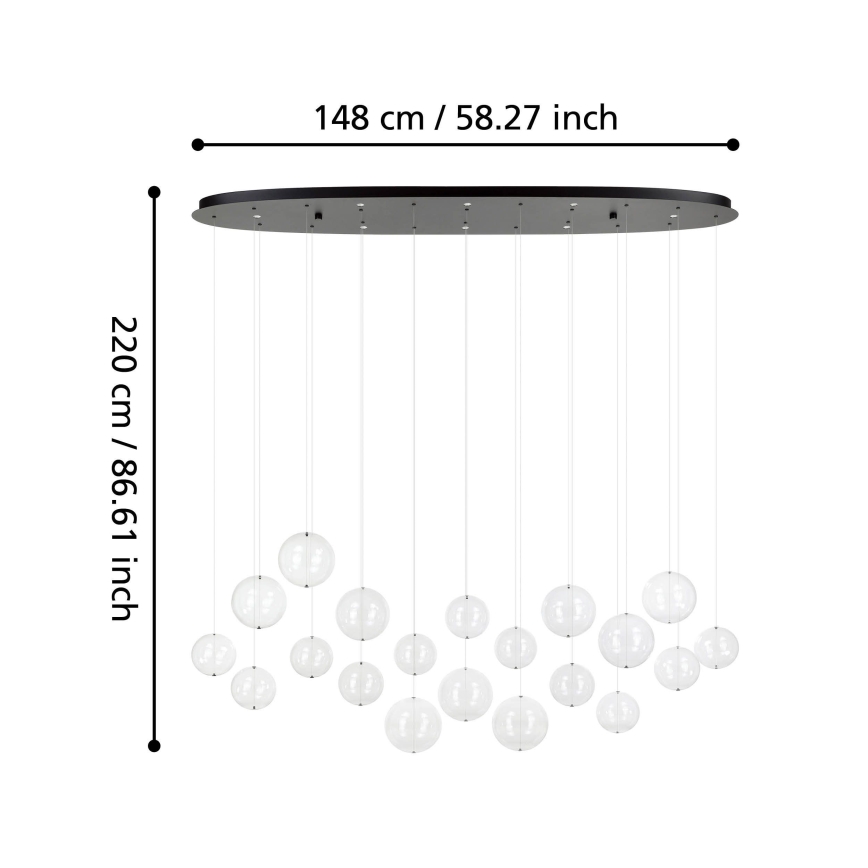 Eglo - LED Prigušivi luster na sajli 8xLED/4,2W/230V 3000K prozirna