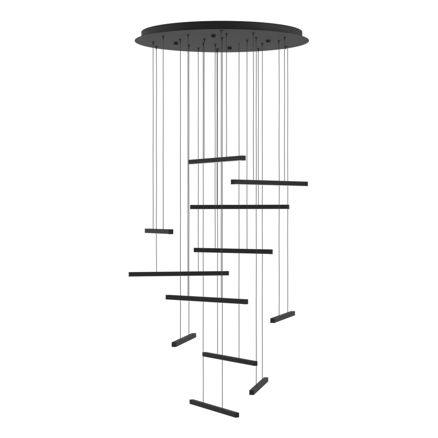Eglo - LED Prigušivi luster na sajli 12xLED/8,4W/230V 3000K crno