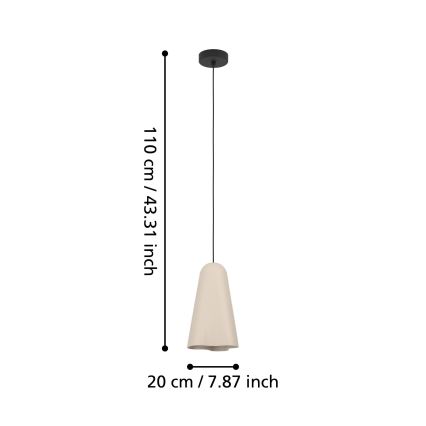 Eglo - Luster na sajli 1xE27/40W/230V bež