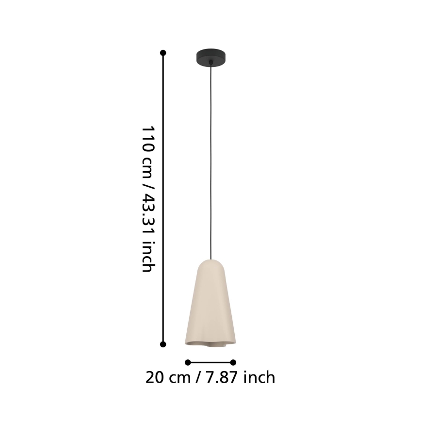 Eglo - Luster na sajli 1xE27/40W/230V bež