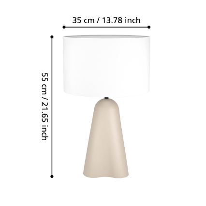 Eglo - Stona lampa 1xE27/40W/230V bež