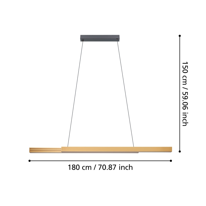 Eglo - LED Prigušivi luster na sajli LED/21W/230V 3000K braon