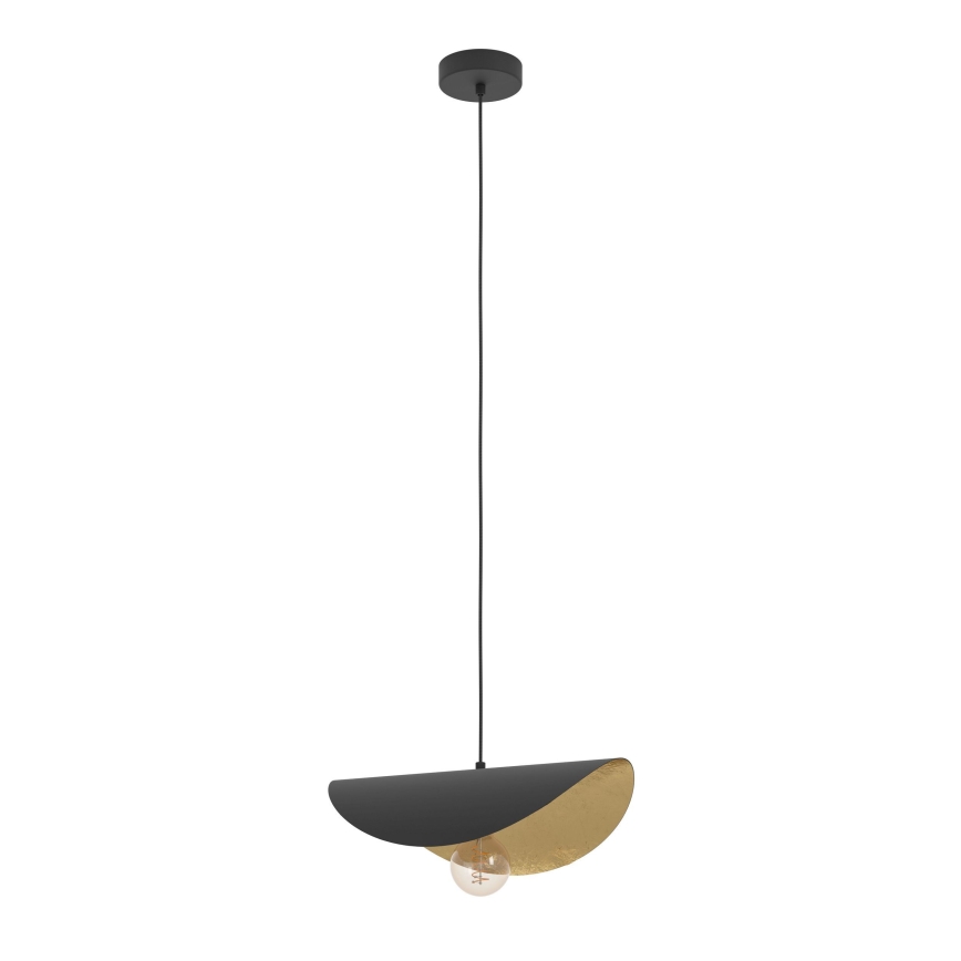 Eglo - Luster na sajli 1xE27/40W/230V 41 cm crno/zlatna