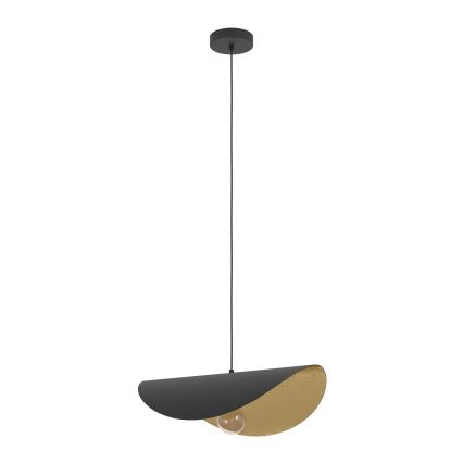 Eglo - Luster na sajli 1xE27/40W/230V 53 cm crno/zlatna