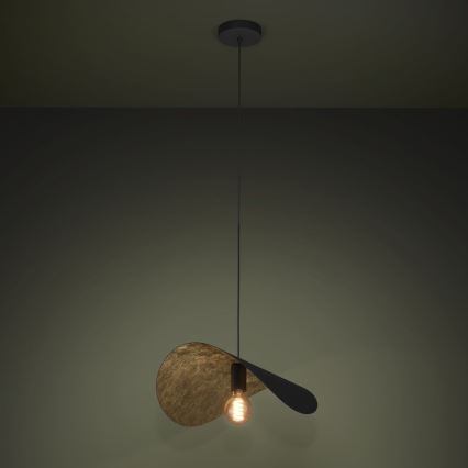 Eglo - Luster na sajli 1xE27/40W/230V 53 cm crno/zlatna