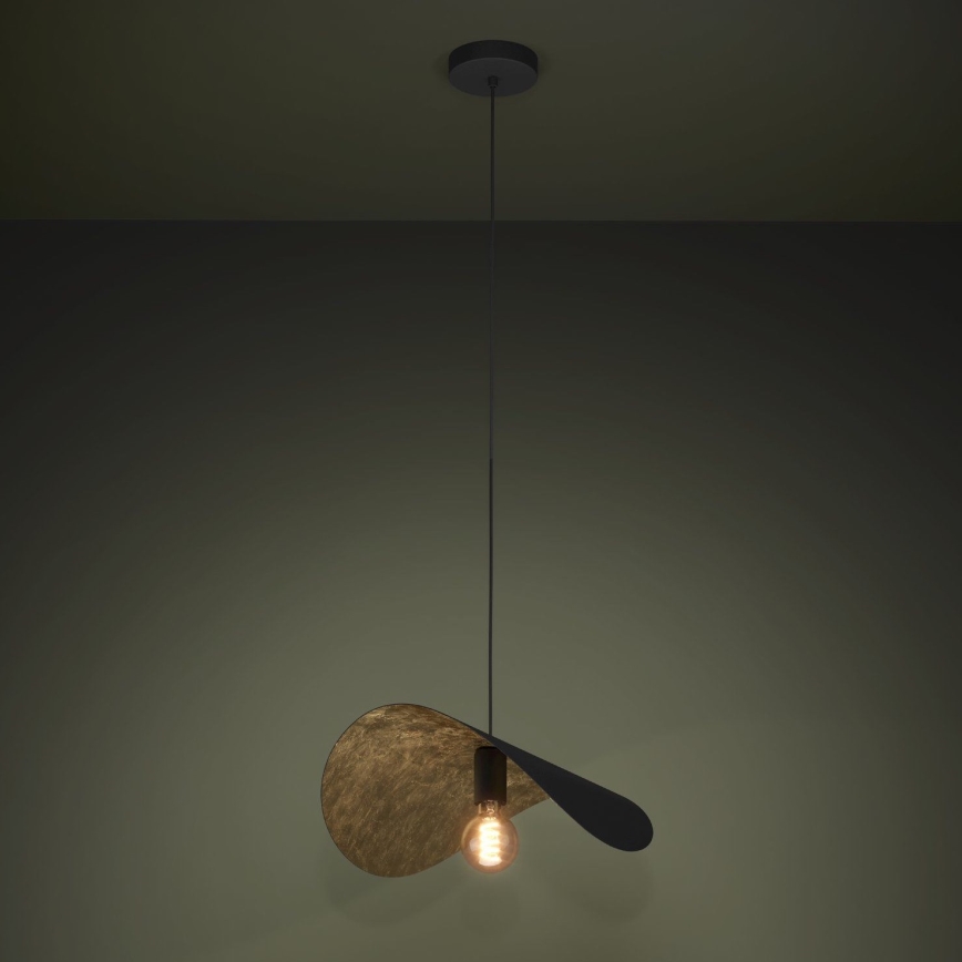 Eglo - Luster na sajli 1xE27/40W/230V 53 cm crno/zlatna