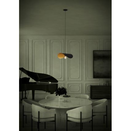 Eglo - Luster na sajli 1xE27/40W/230V 53 cm crno/zlatna