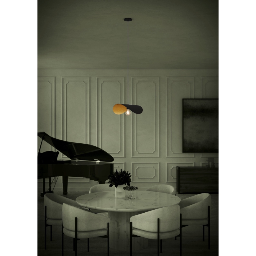Eglo - Luster na sajli 1xE27/40W/230V 53 cm crno/zlatna