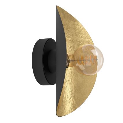 Eglo - Zidna lampa 1xE27/40W/230V crno/zlatna