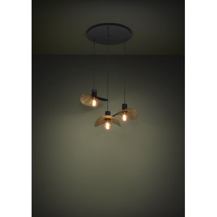 Eglo - Luster na sajli 3xE27/40W/230V crno/zlatna