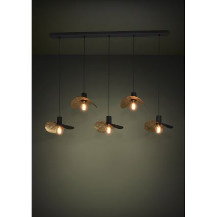Eglo - Luster na sajli 5xE27/40W/230V crno/zlatna