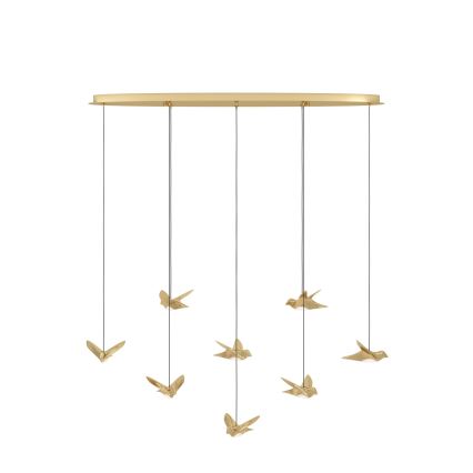 Eglo - LED Prigušivi luster na sajli 8xLED/4,2W/230V 3000K zlatna