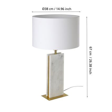 Eglo - Stona lampa 1xE27/40W/230V bela