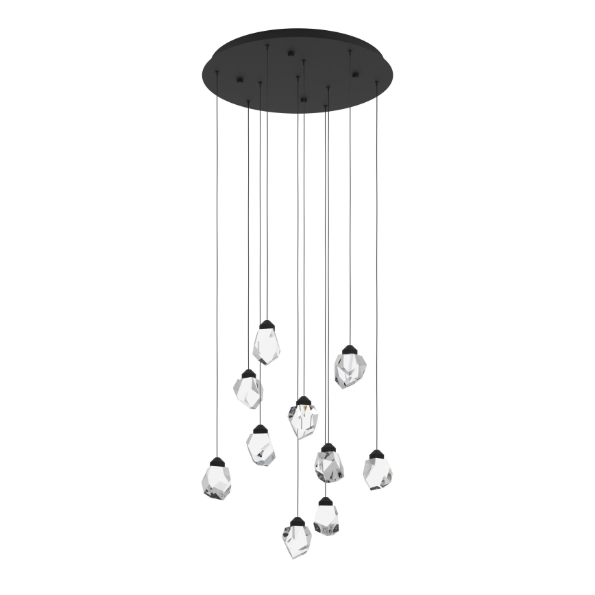 Eglo - LED Prigušivi luster na sajli 10xLED/3W/230V 3000K crno/prozirna