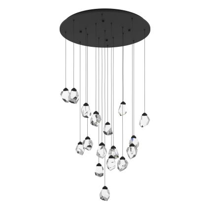 Eglo - LED Prigušivi luster na sajli 17xLED/3W/230V 3000K crno/prozirna