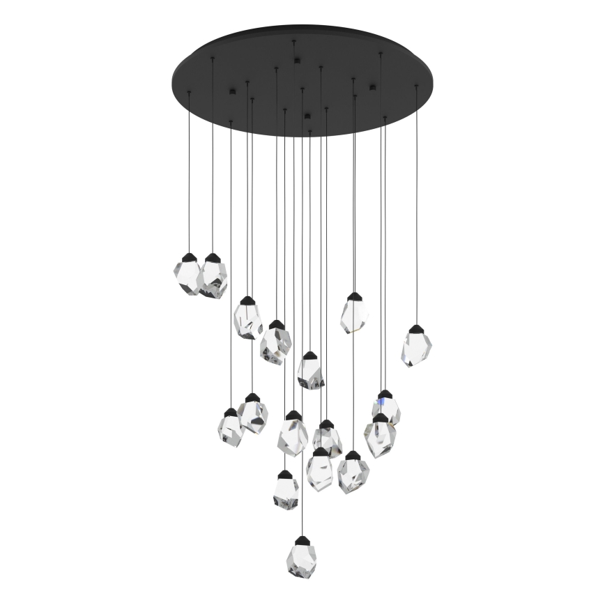 Eglo - LED Prigušivi luster na sajli 17xLED/3W/230V 3000K crno/prozirna