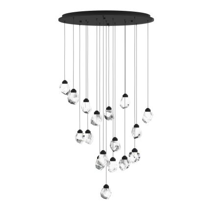 Eglo - LED Prigušivi luster na sajli 17xLED/3W/230V 3000K crno/prozirna