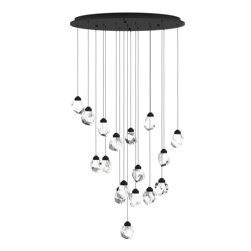 Eglo - LED Prigušivi luster na sajli 17xLED/3W/230V 3000K crno/prozirna