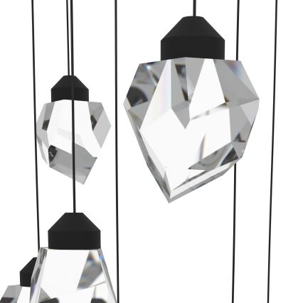 Eglo - LED Prigušivi luster na sajli 14xLED/3W/230V 3000K crno/prozirna