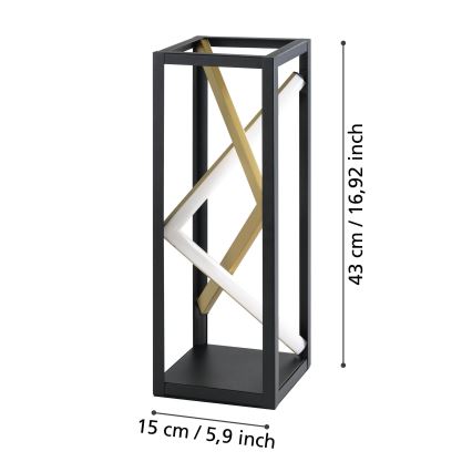 Eglo - LED Prigušiva stona lampa LED/21W/230V 2700-6500K crno/zlatna + Daljinski upravljač