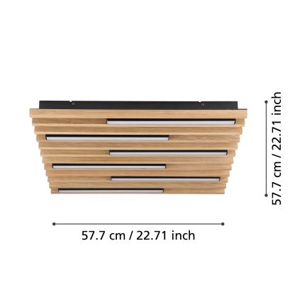 Eglo - LED Prigušiva plafonjera 6xLED/8,5W/230V 3000K 57,5x57,5 cm braon
