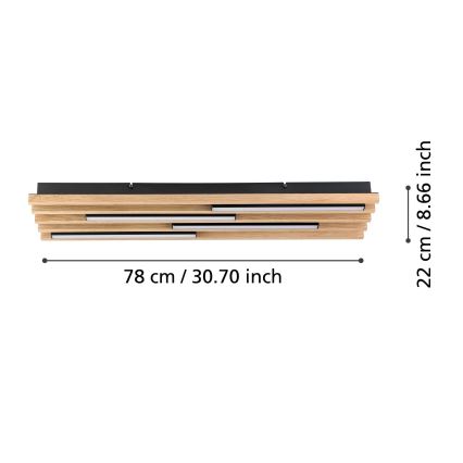 Eglo - LED Prigušiva plafonjera 4xLED/9W/230V 3000K 22x78 cm braon