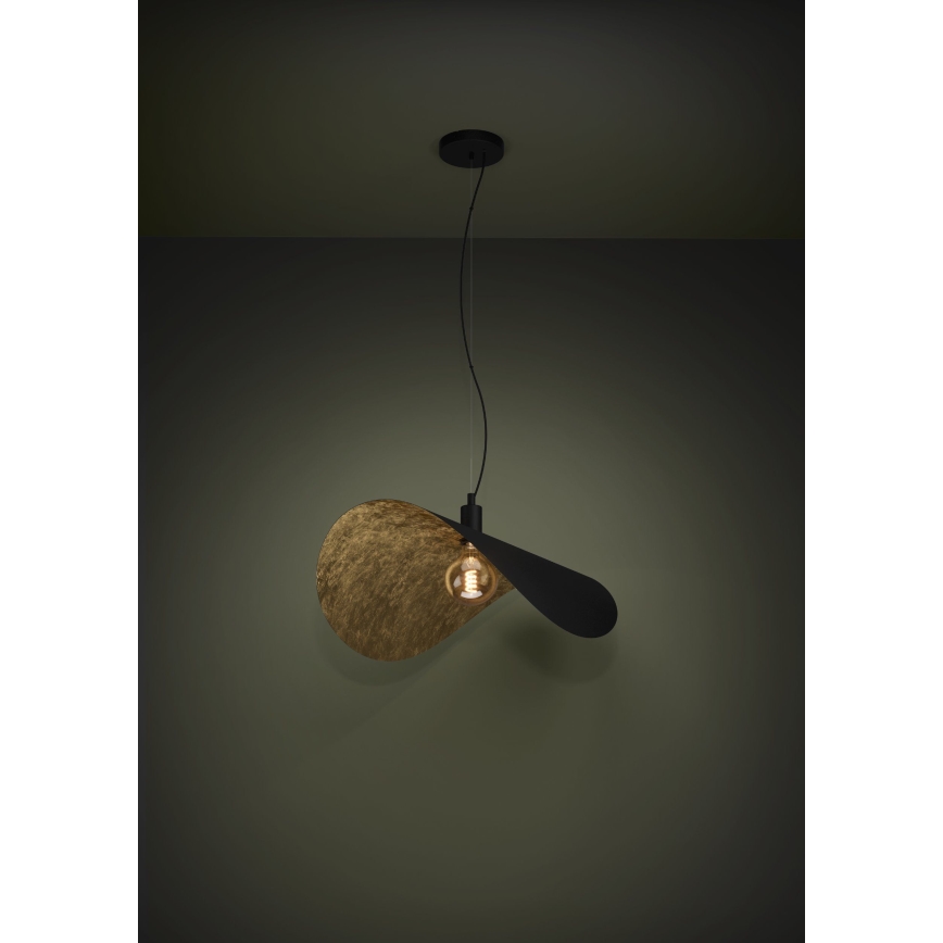 Eglo - Luster na sajli 1xE27/40W/230V 80 cm crno/zlatna