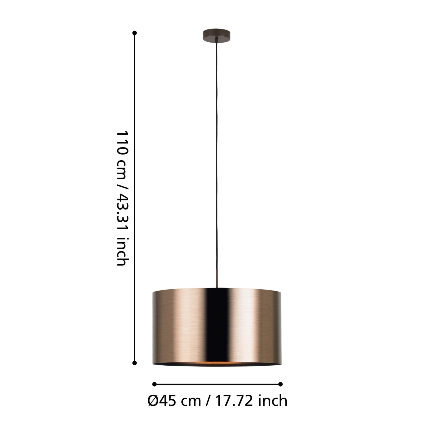 Eglo - Luster na sajli 1xE27/60W/230V bakrena