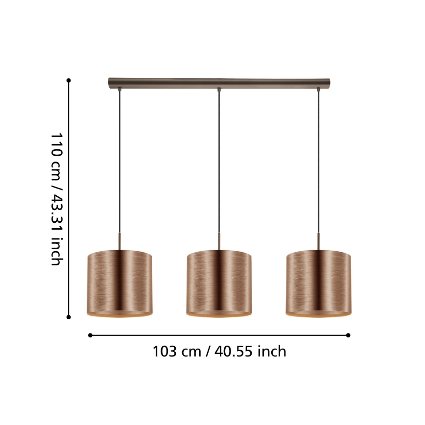 Eglo - Viseća lampa 3xE27/60W/230V