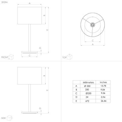 Eglo - Stona lampa 1xE27/60W/230V bakrena