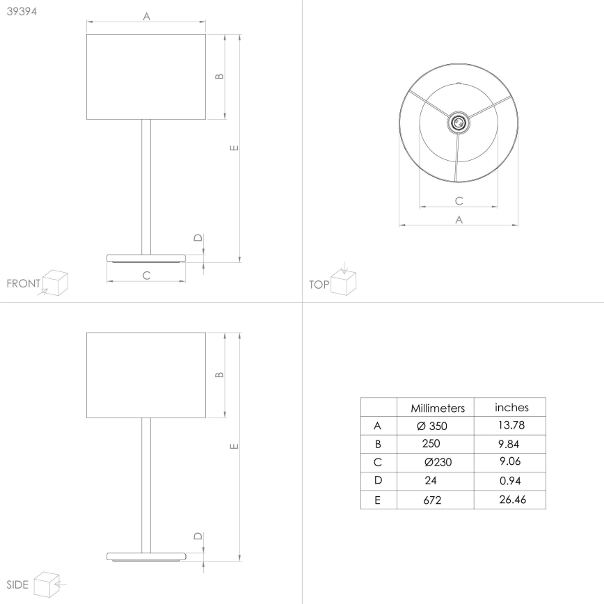 Eglo - Stona lampa 1xE27/60W/230V bakrena